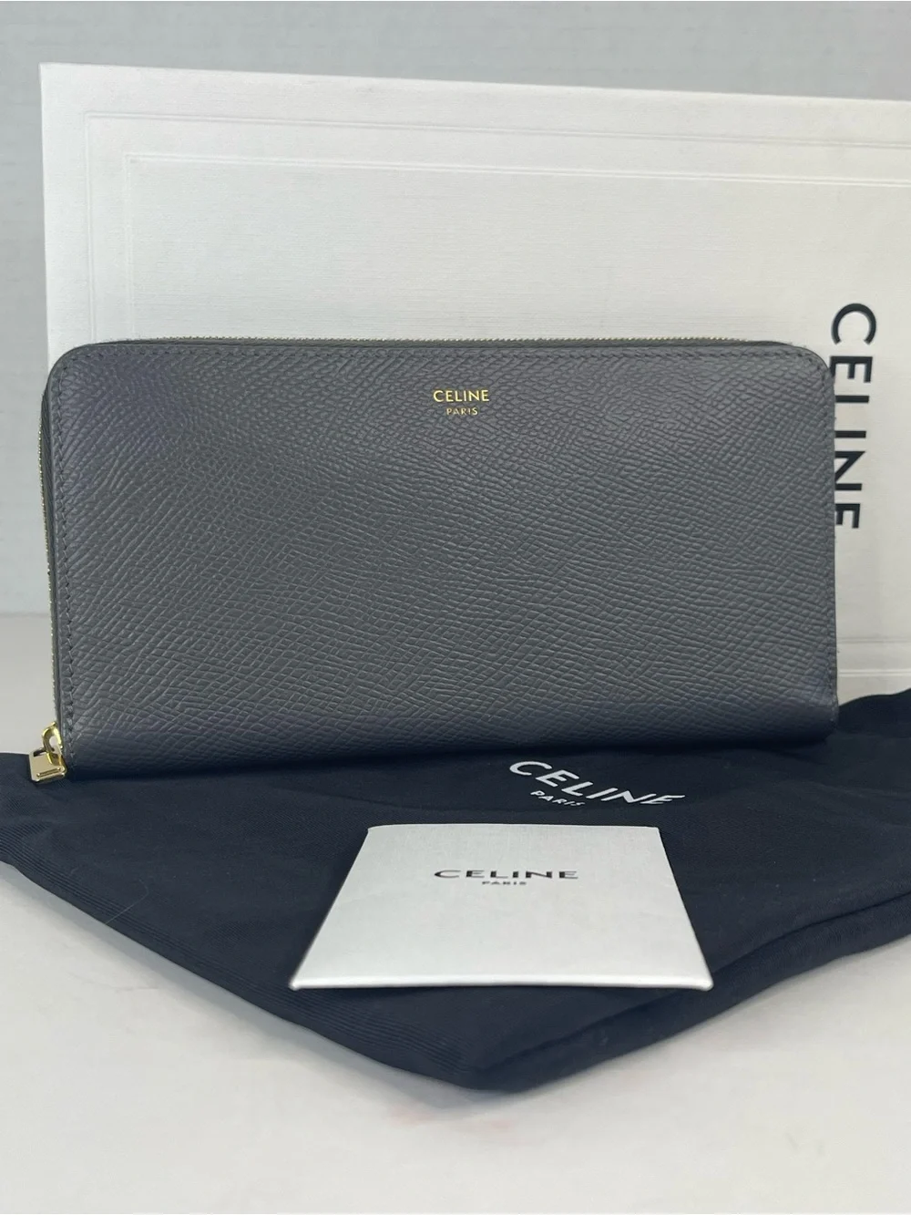 Celine Large Zipped Wallet With Dust Bag and Box